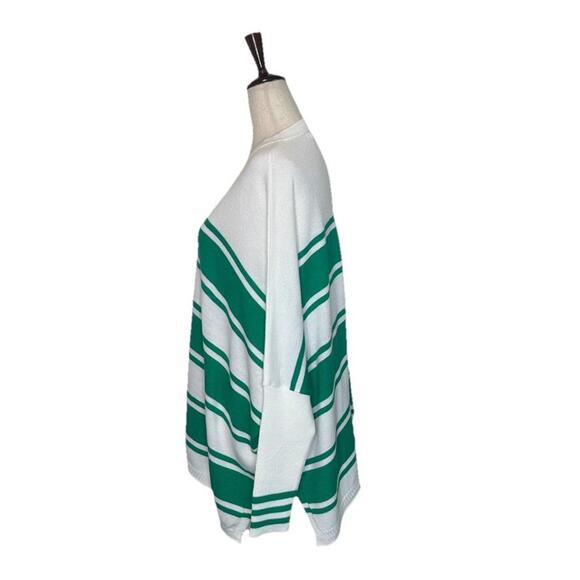 Mersea Catalina V Neck Sweater White Jade Striped Womens One Size Quiet Luxury - Picture 3 of 8